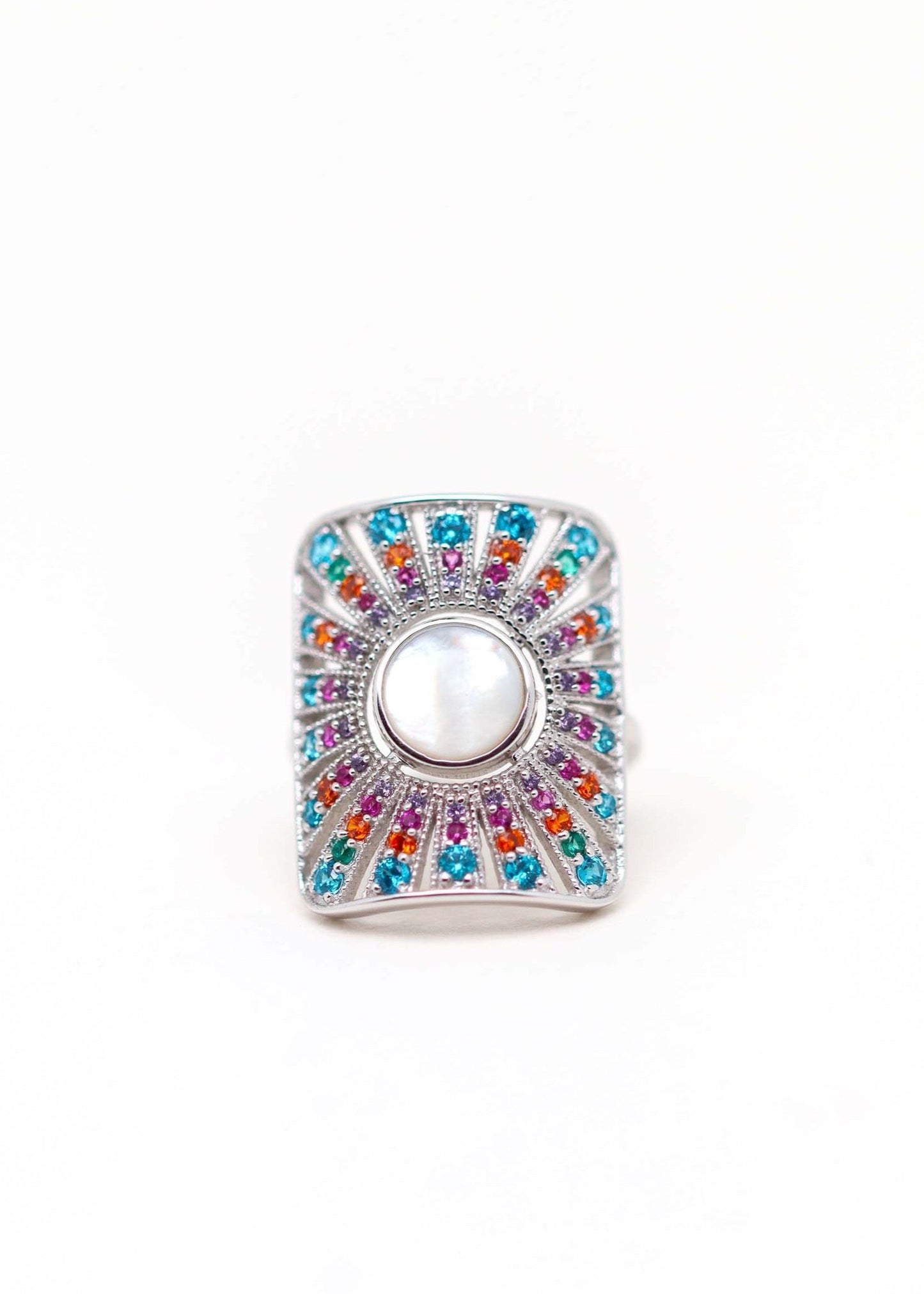 Bague en argent et nacre