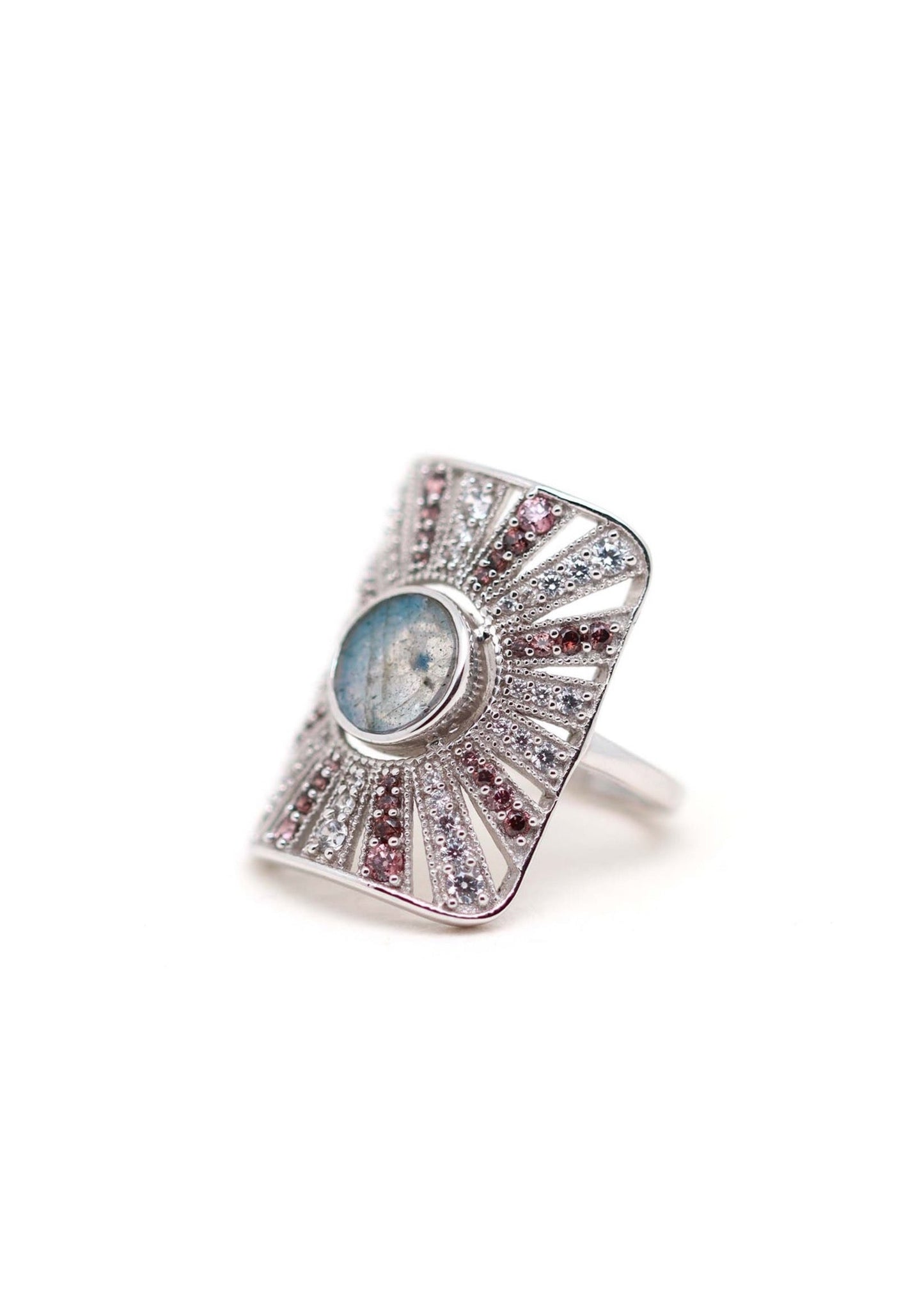 Bague en argent et labradorite
