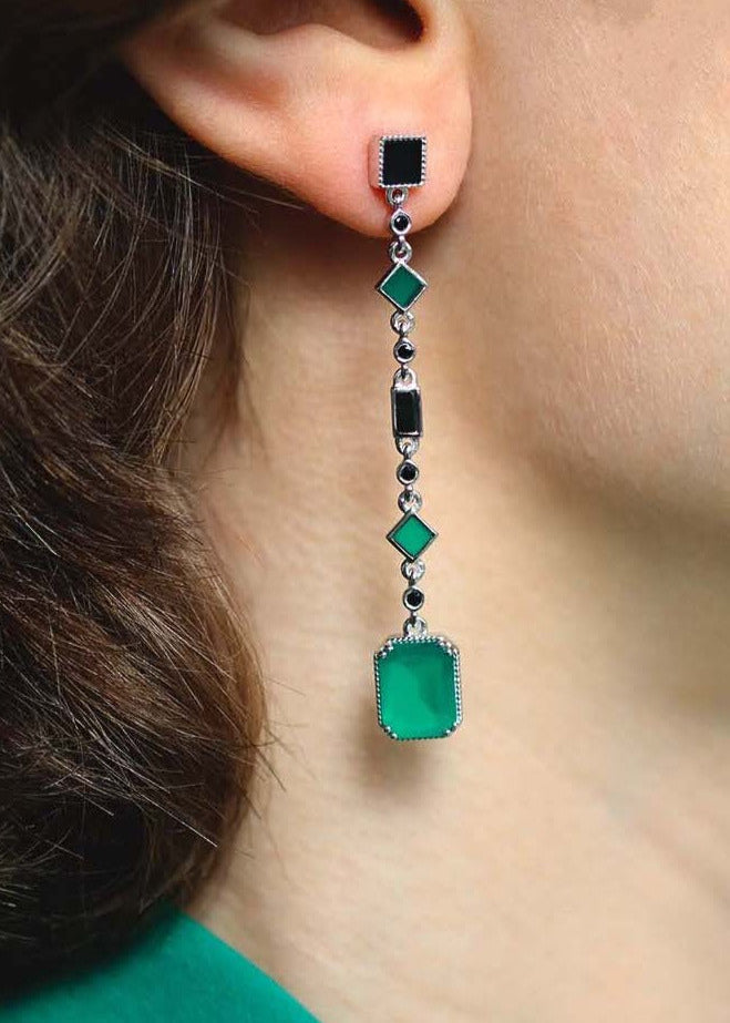 Boucles d'oreilles longues en argent