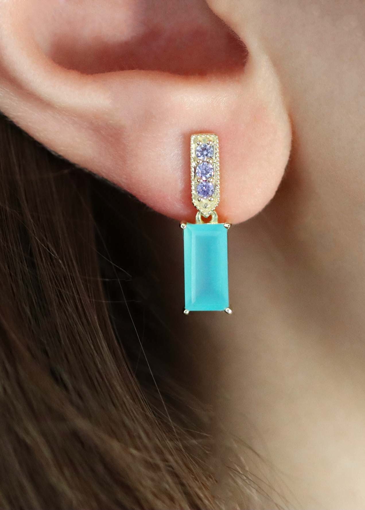 Earrings alexandrine paris Alexandrine 18K Gold Crystal Pearl Earrings