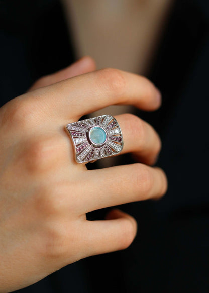 Ombeline ring sterling silver and Labradorite