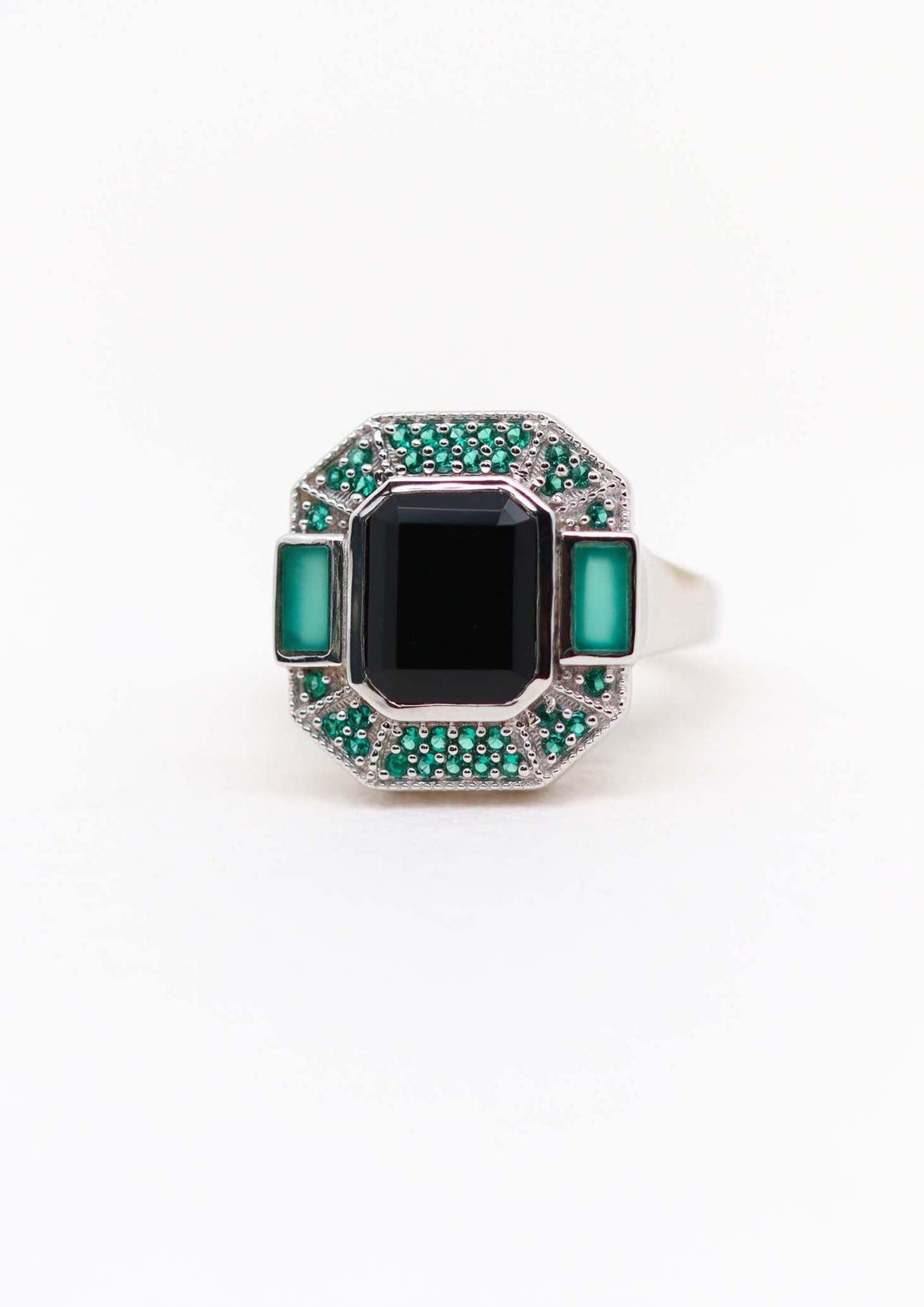 Celestine ring 925 sterling silver and black onyx Lambertine Paris