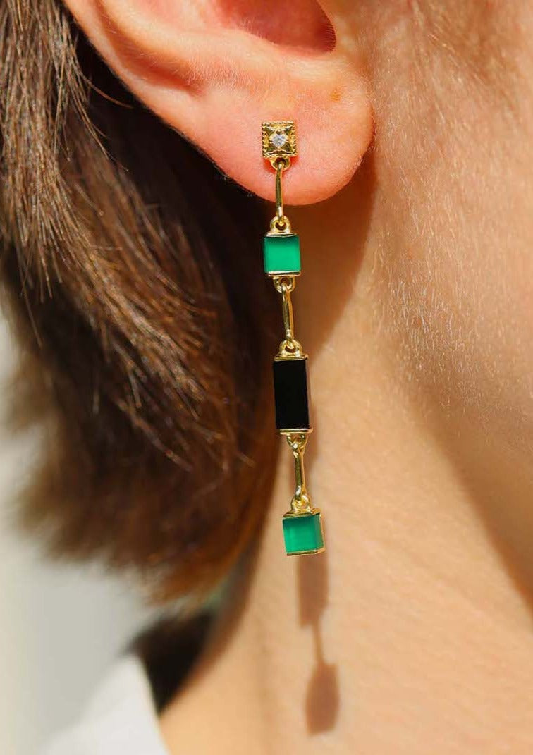 Boucles d'oreilles pendantes vertes