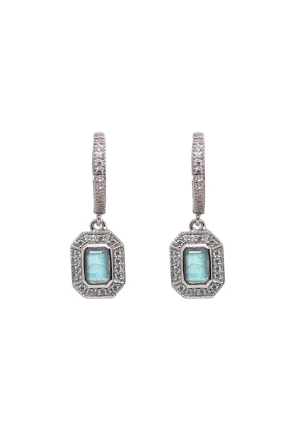Boucles d'oreilles art déco en argent et labradorite