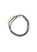 collier fin en perles d'hématite facettée