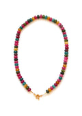 collier en quartz multicolore avec un fermoir bouée pour accrocher un pendentif