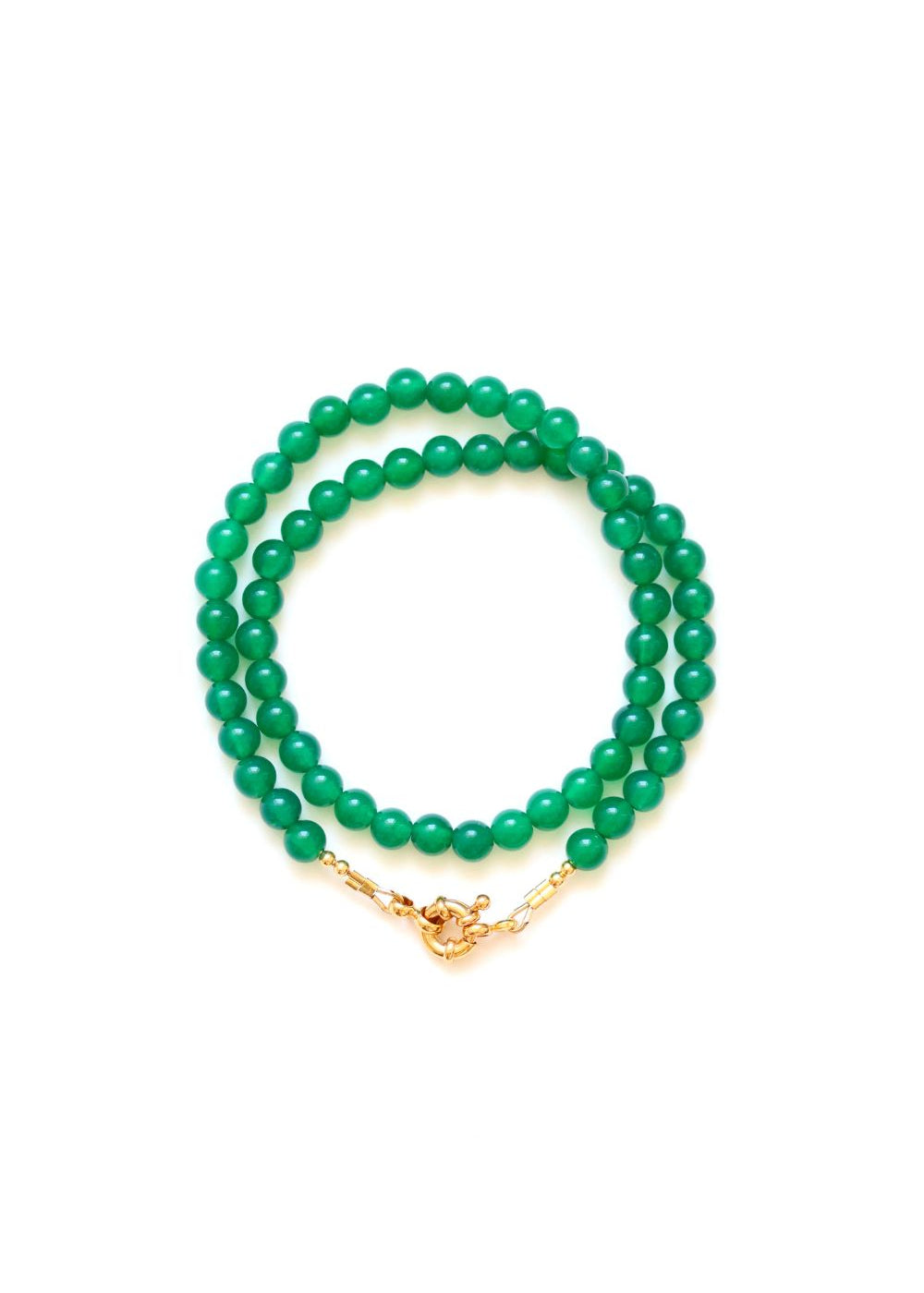 collier en onyx vert avec fermoir pour attacher un pendentif