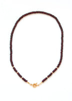 collier en grenat avec un fermoir bouée pour attacher un pendentif