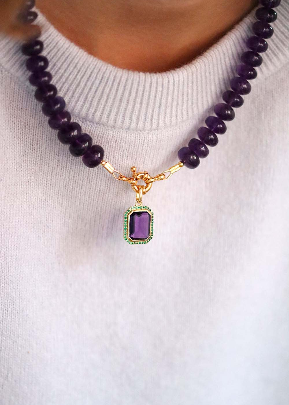 pendentif art déco améthyste