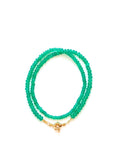 collier en onyx vert avec un fermoir bouée pour attacher un pendentif