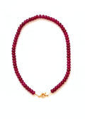 collier en quartz rubis avec un fermoir bouée pour accrocher un pendentif