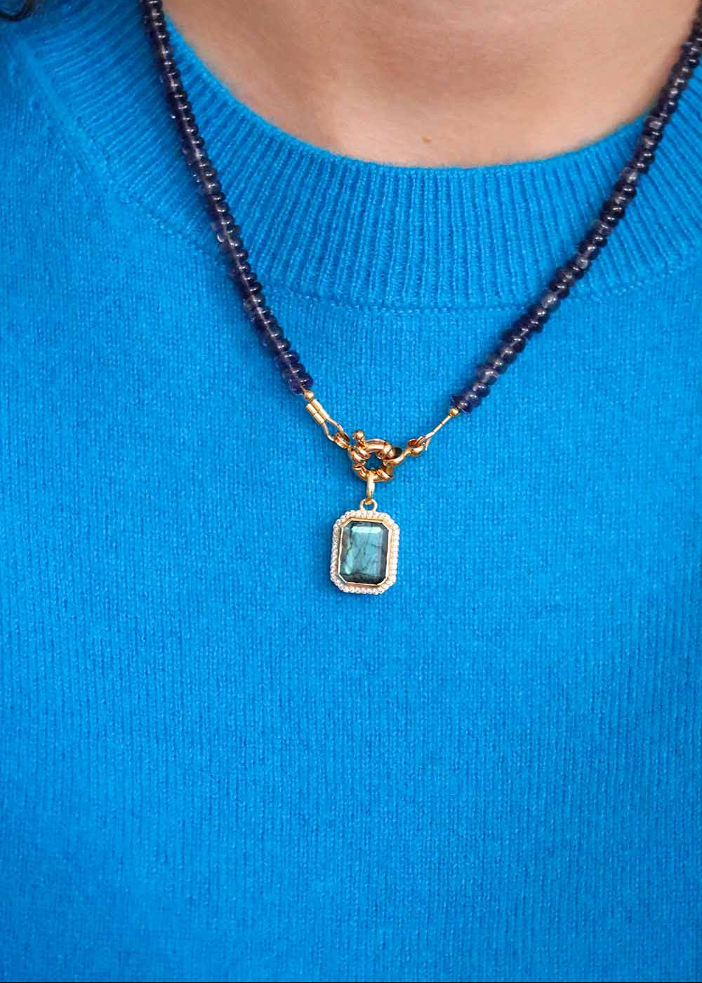 pendentif art déco en labradorite