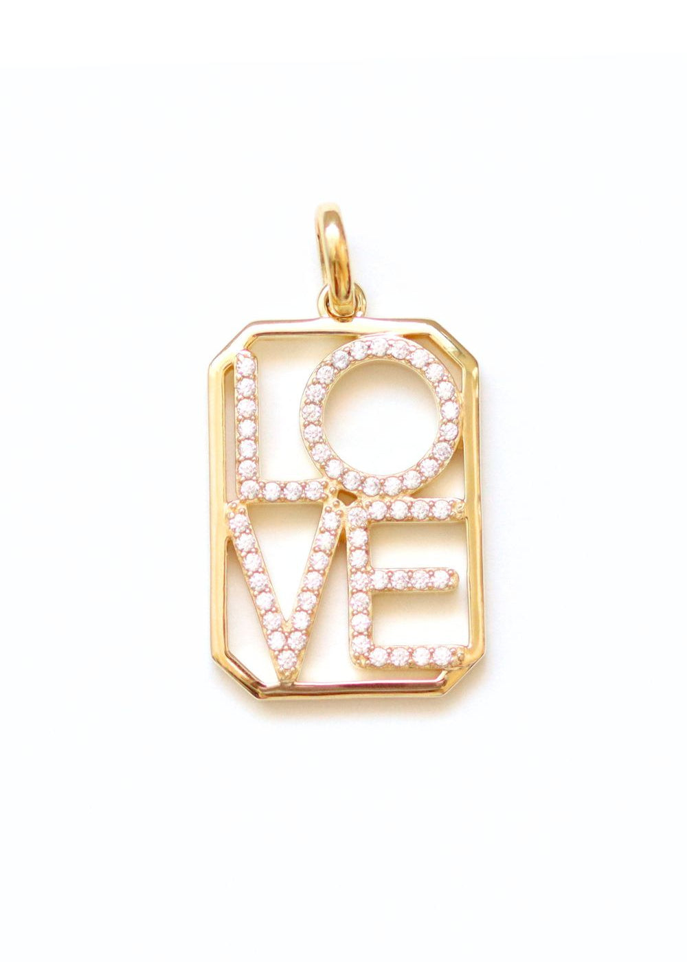pendentif octogonale avec le mot Love pavé