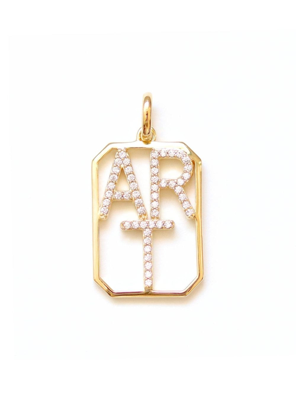 pendentif octogonale avec le mot ART ajouré