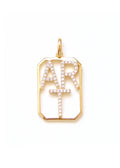 pendentif octogonale avec le mot ART ajouré