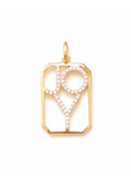 pendentif octogonale avec le mot Joy ajouré