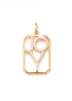 pendentif octogonale avec le mot Joy ajouré