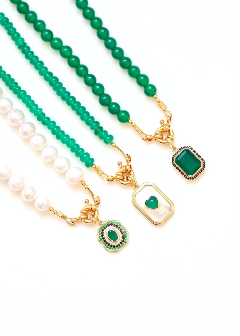 pendentif art deco onyx vert