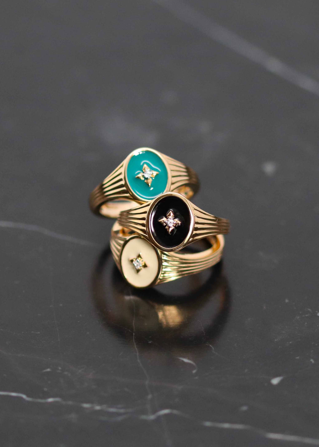 Bagues chevalières femme colorées