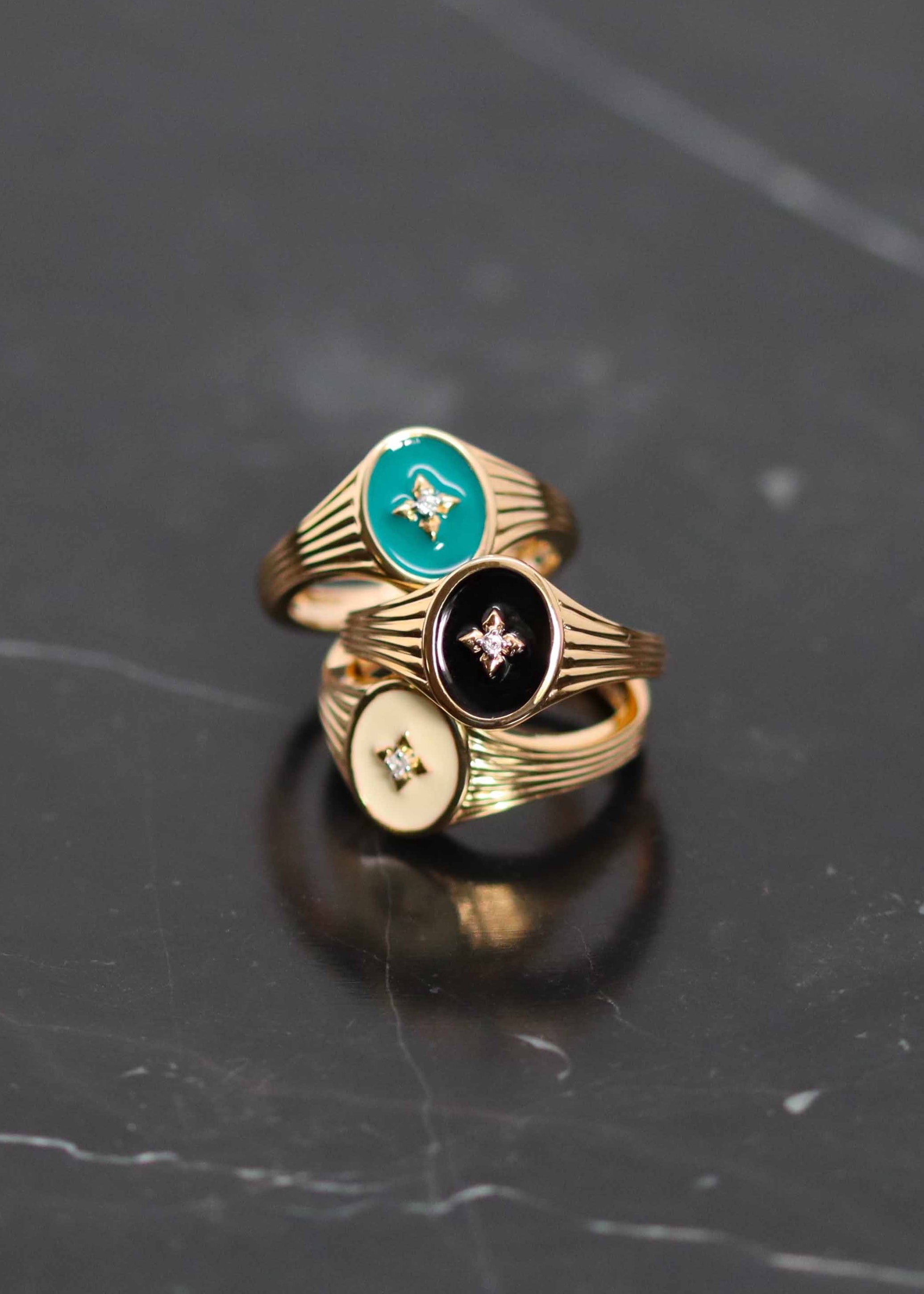 Bagues chevalières femme colorées