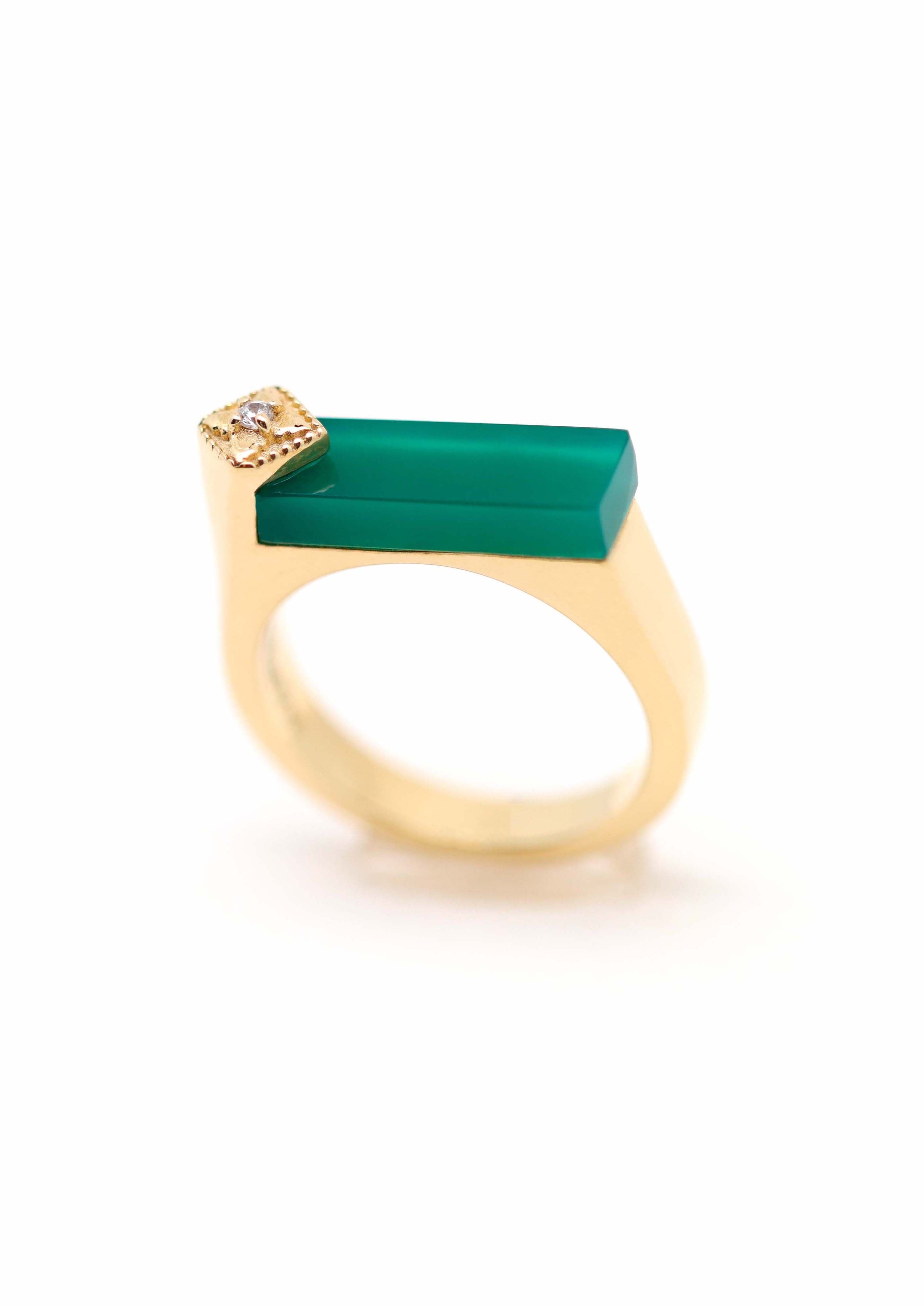 Louisette ring with green onyx Lambertine Paris